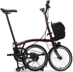 Brompton C Line eMotiq 4-Speed Electric Folding Bike - Red Plum