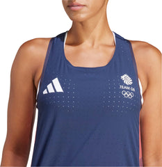 adidas Adizero Team GB Womens Running Vest Tank Top - Blue
