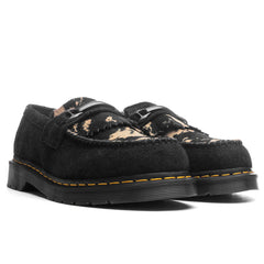 Adrian Snaffle - Black Napped Suede/Beige Contrast Hair On