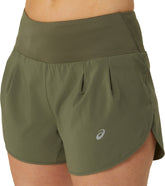 Asics Road 3.5 Inch Womens Running Shorts - Green