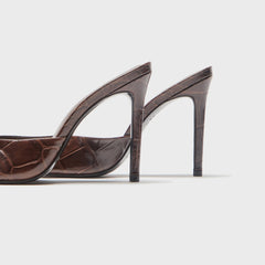 Black Suede Studio Brea - Brown Croc Leather