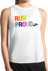 Brooks Distance Graphic Womens Running Vest Tank Top - White