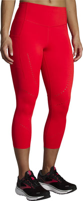 Brooks Method 3/4 Capri Womens Running Tights - Red
