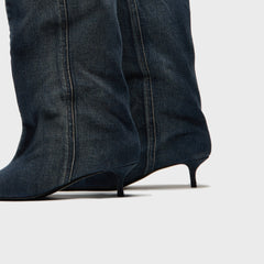Diesel D-Venus KB Slouchy Heels - Washed Blue Denim