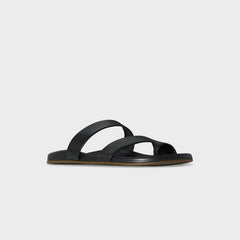 The Row Hugh Sandal Grainy Calfskin - Black