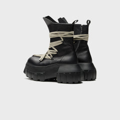 Rick Owens Megalaced Mega Tractor Stivali in Pelle - Black