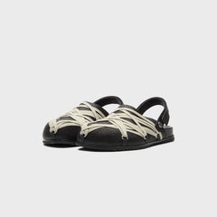 Rick Owens Megalace Mule Granola Mules- Pelle Black
