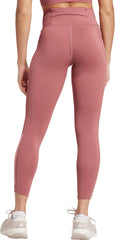 adidas DailyRun 3 Stripes Womens 7/8 Running Tights - Pink