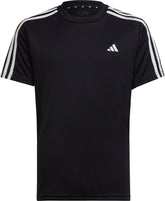 adidas Essentials AeroReady 3 Stripes Short Sleeve Junior Training Top - Black