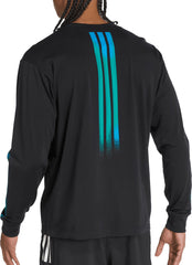 adidas Follow The Line Graphic Long Sleeve Mens Running Top - Black