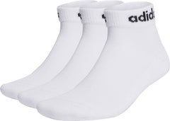 adidas Cushioned Linear (3 Pack) Ankle Training Socks - White