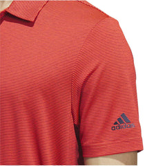 adidas Ottoman Stripe Short Sleeve Mens Golf Polo Shirt - Red