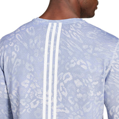 adidas Own The Run ClimaCool 3 Stripes Long Sleeve Mens Running Top - Grey