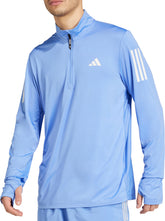 adidas Own The Run Half Zip Long Sleeve Mens Running Top - Blue