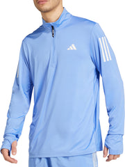 adidas Own The Run Half Zip Long Sleeve Mens Running Top - Blue