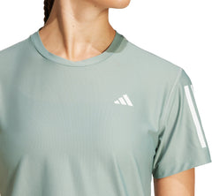 adidas Own The Run Short Sleeve Womens Running Top - Green