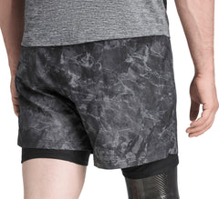 adidas Own The Run Spray Dye 2 In 1 Mens Running Shorts - Grey