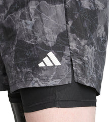 adidas Own The Run Spray Dye 2 In 1 Mens Running Shorts - Grey
