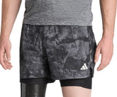 adidas Own The Run Spray Dye 2 In 1 Mens Running Shorts - Grey