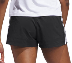 adidas Pacer 3 Stripes Woven Womens Training Shorts - Black