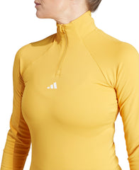 adidas Tech-Fit COLD.RDY Half Zip Long Sleeve Womens Running Top - Yellow