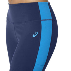Asics Colour Block Womens 7/8 Running Tights - Blue