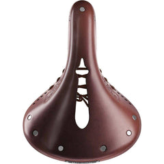 Brooks England B17 Carved Leather Womens Short Saddle - Brown