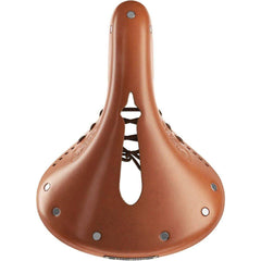 Brooks England B17 Carved Leather Womens Short Saddle - Brown