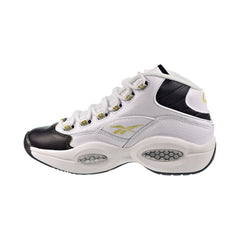 Reebok Question Mid "Black Toe" Men's Shoes White-Black-Gold Met