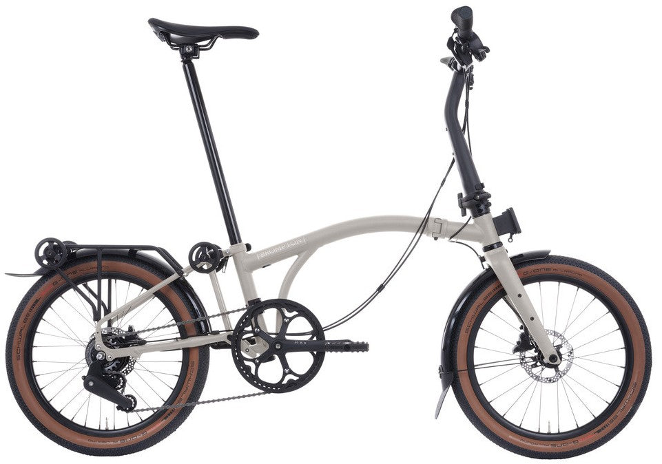 Brompton G Line with Roller Frame 8-Speed Folding Bike - Traildust White