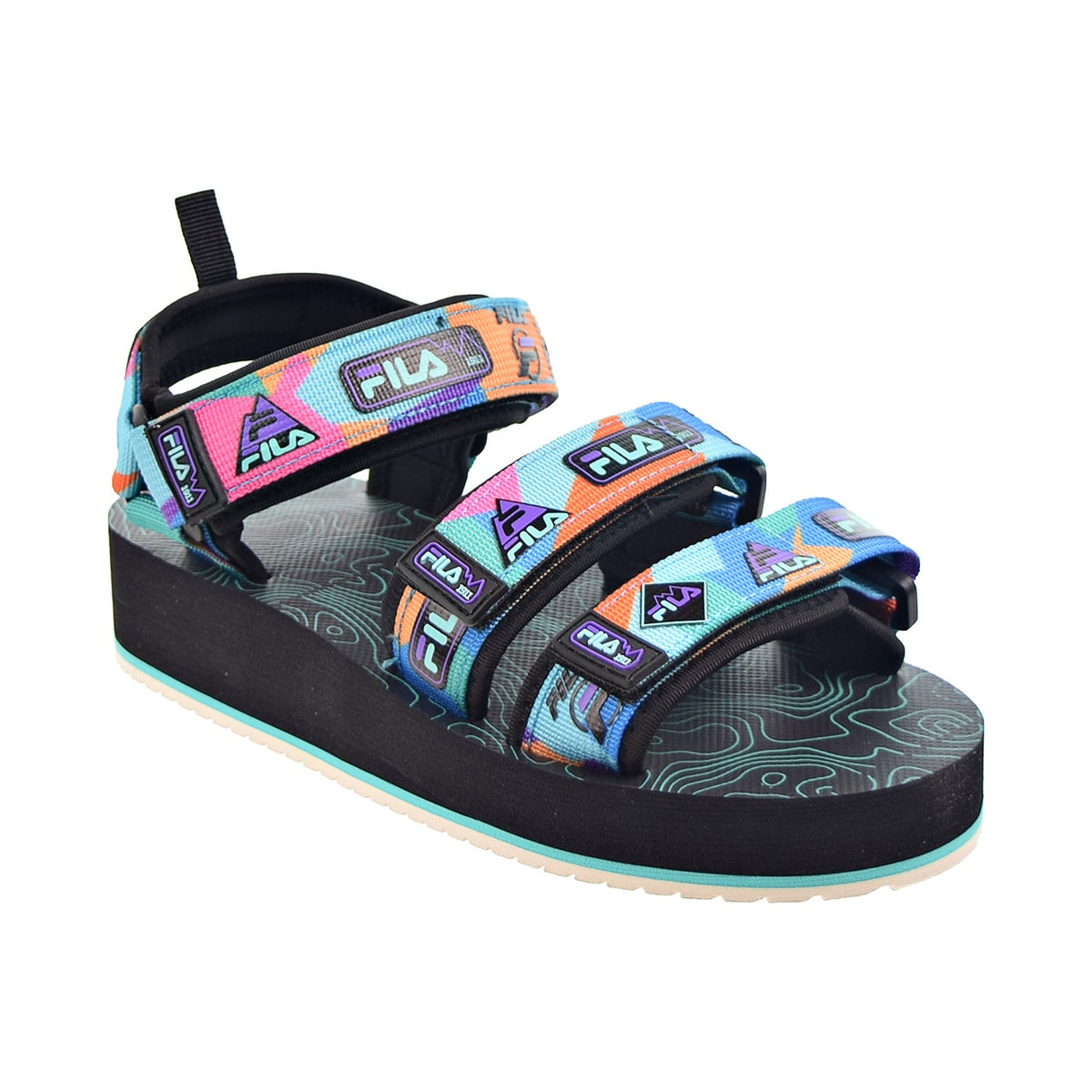 Fila Drifter DNS '90s Hiking Men's Sandals Black-Electric Purple-Red Orange