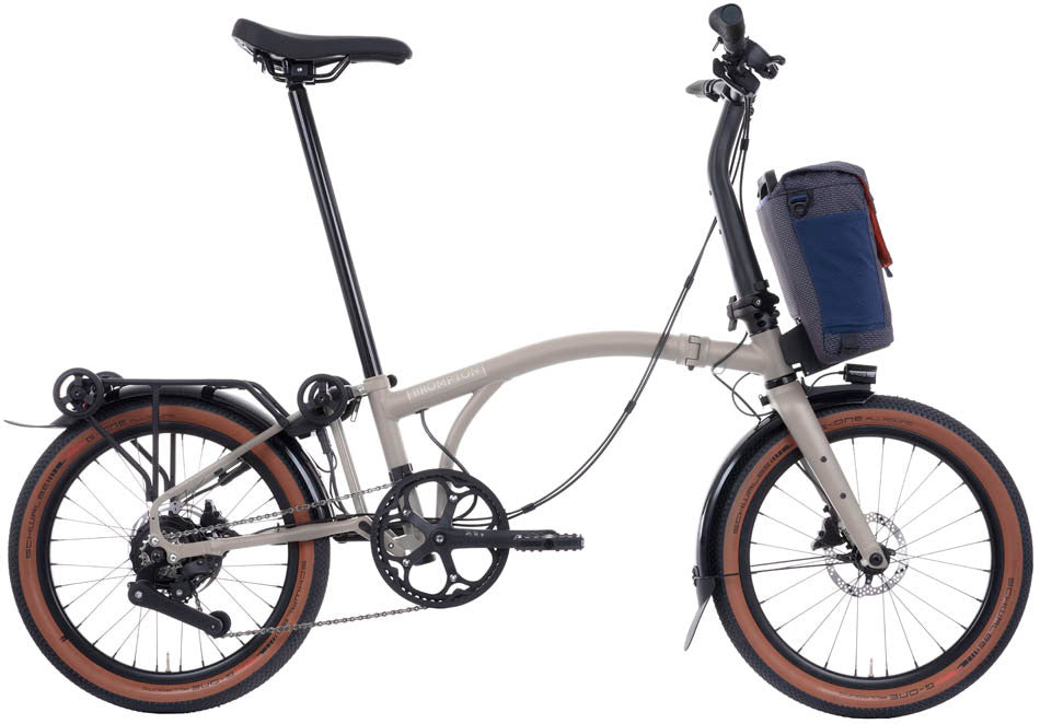 Brompton Electric G Line with Roller Frame 4 Speed Folding Bike - Traildust White