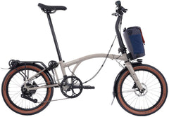 Brompton Electric G Line with Roller Frame 4 Speed Folding Bike - Traildust White