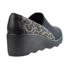 Clarks Mazy Seabury Casual Leopard Print Women's Shoes Black