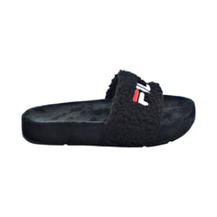Fila Fuzzy Drifter Women's Slide Sandals Black-Red-White
