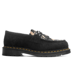 Adrian Snaffle - Black Napped Suede/Beige Contrast Hair On