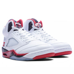 Air Jordan 5 Retro OG Fire Red 'Black Tongue' - White/Fire Red/Black