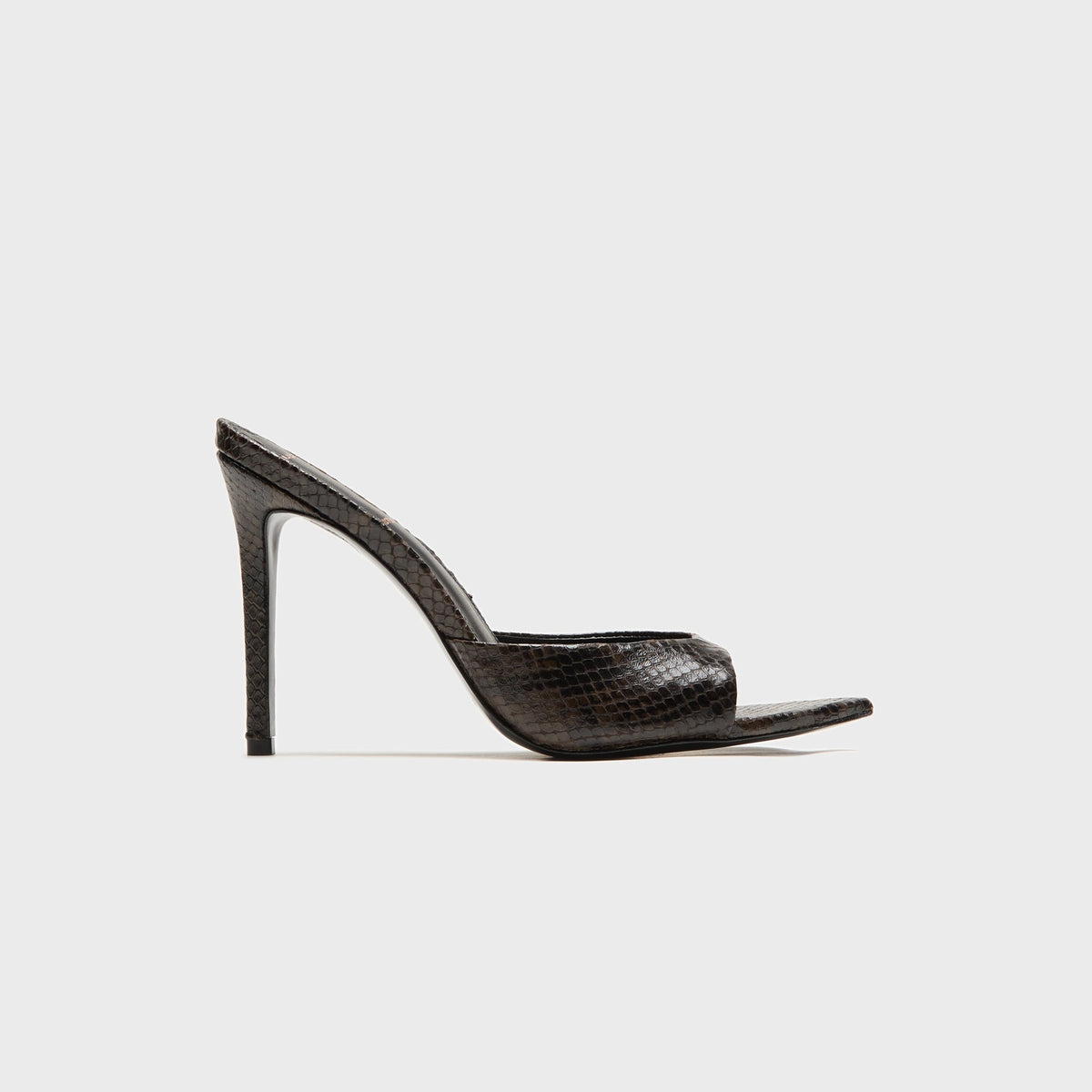 Black Suede Studio Brea Mule - Brown Printed Snake