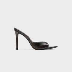 Black Suede Studio Brea Mule - Brown Printed Snake