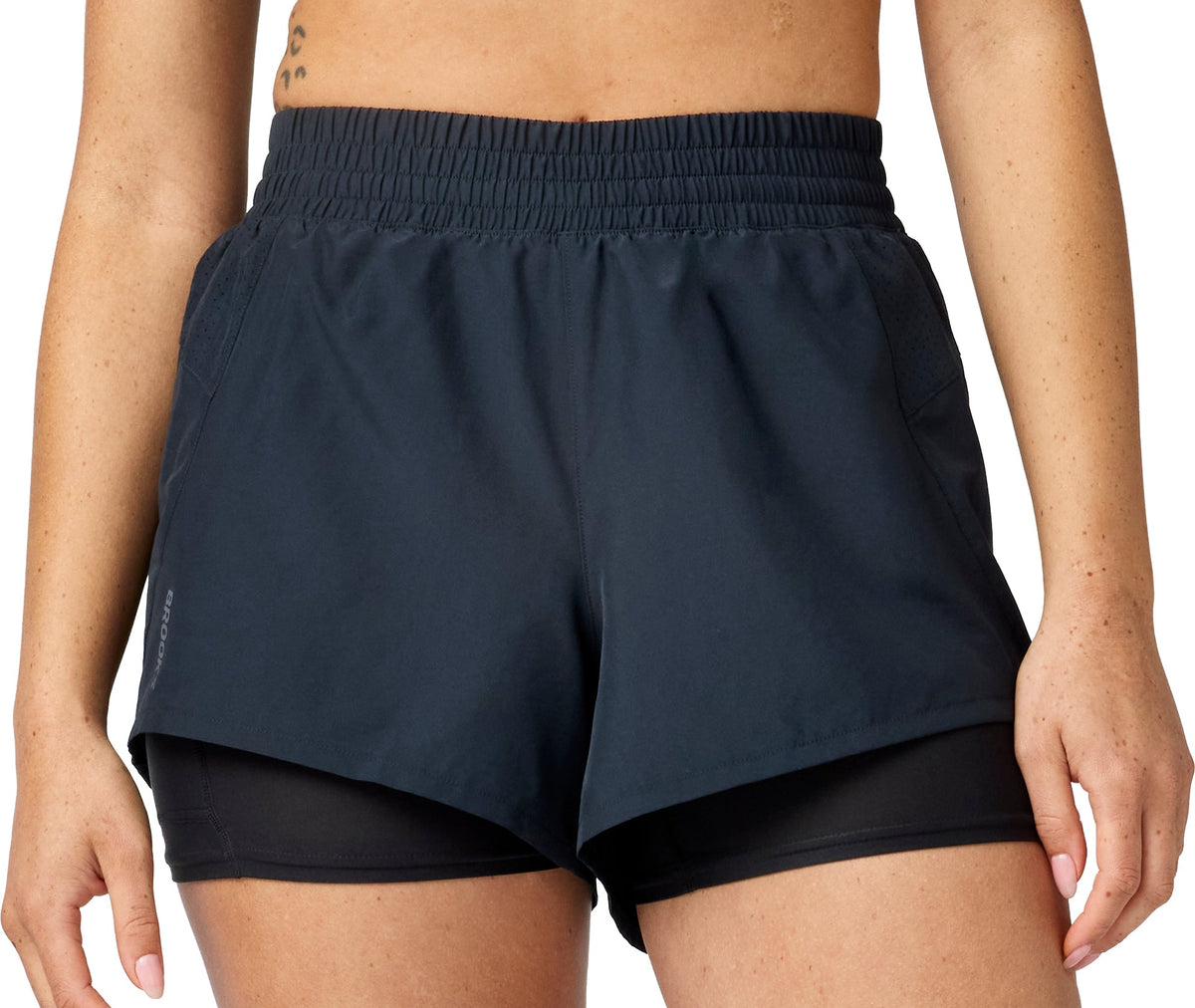 Brooks Dash 2 in 1 Womens Running Shorts - Black