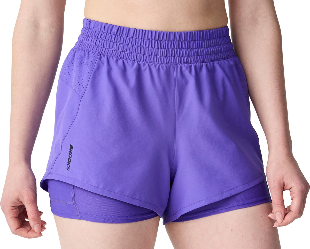 Brooks Dash 2 in 1 Womens Running Shorts - Purple