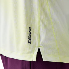Brooks Dash Printed Short Sleeve Mens Running Top - Yellow