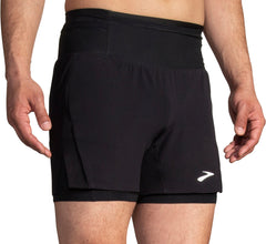 Brooks 5 Inch High Point 2.0 2 In 1 Mens Running Shorts - Black