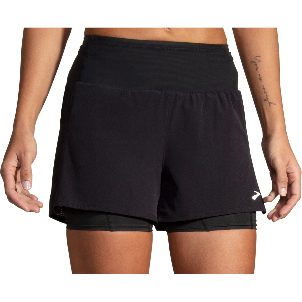 Brooks 3 Inch High Point 2.0 2 in 1 Womens Running Shorts - Black