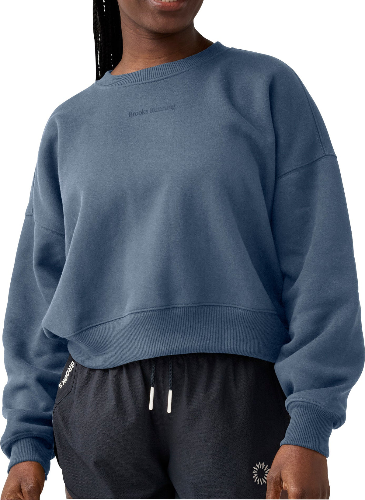 Brooks Movement Cropped Womens Running Sweatshirt - Blue