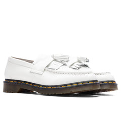 Adrian Y's Smooth Leather Tassel Loafer - White