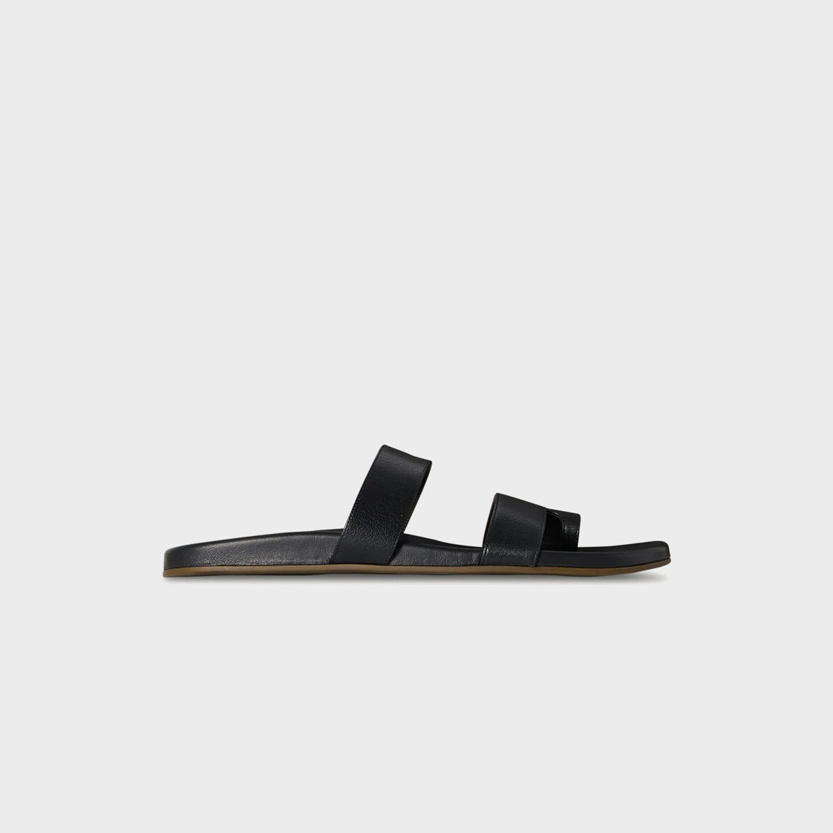 The Row Hugh Sandal Grainy Calfskin - Black