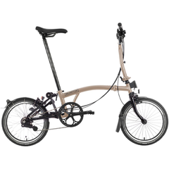 Brompton C Line 6-Speed Black Edition Folding Bike - Dune Sand