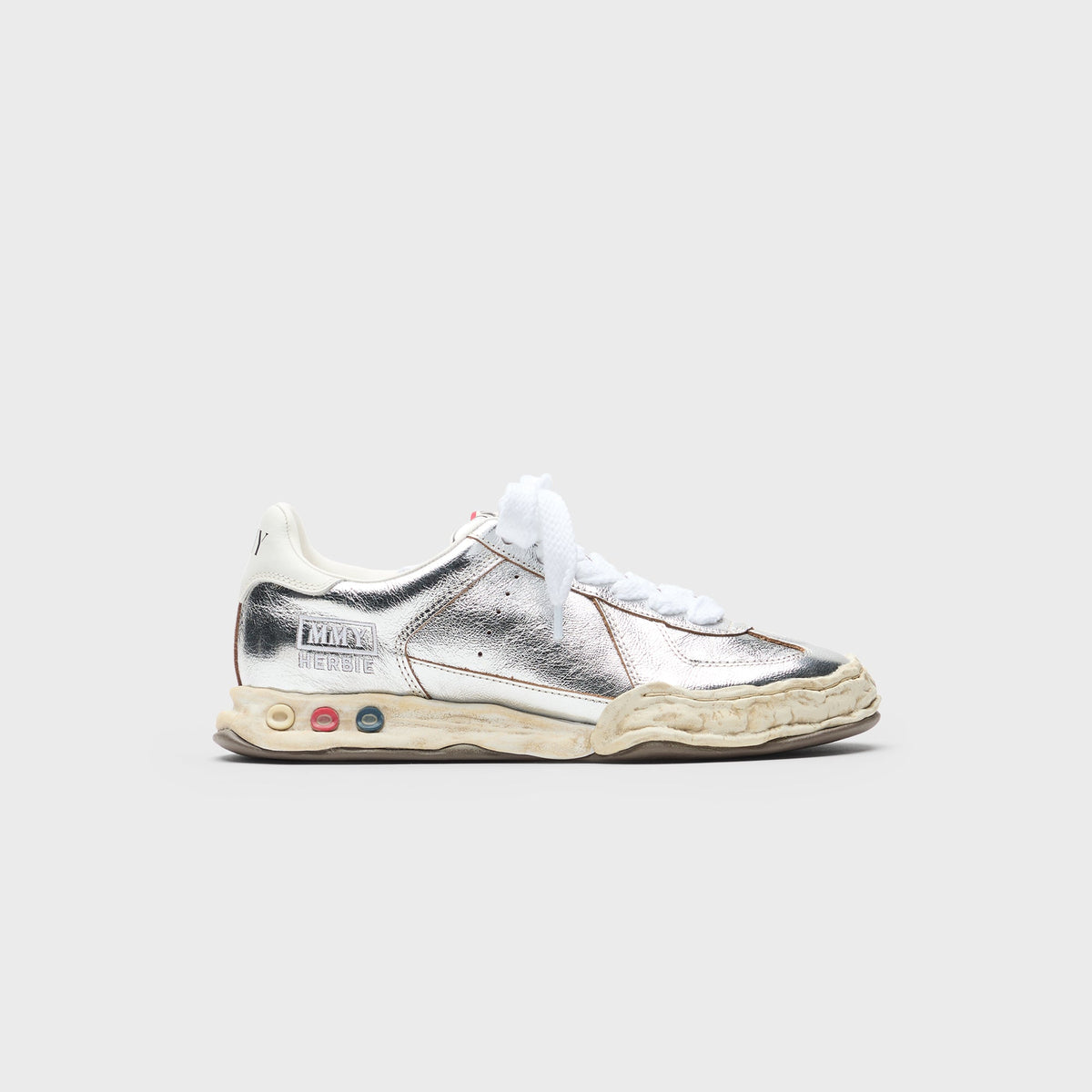 Mihara Yasuhiro Herbie Original Sole Wrinkled Leather Low Top Sneaker - Silver