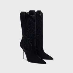 Paris Texas Lidia Western Embroidered Boot 105 - Black